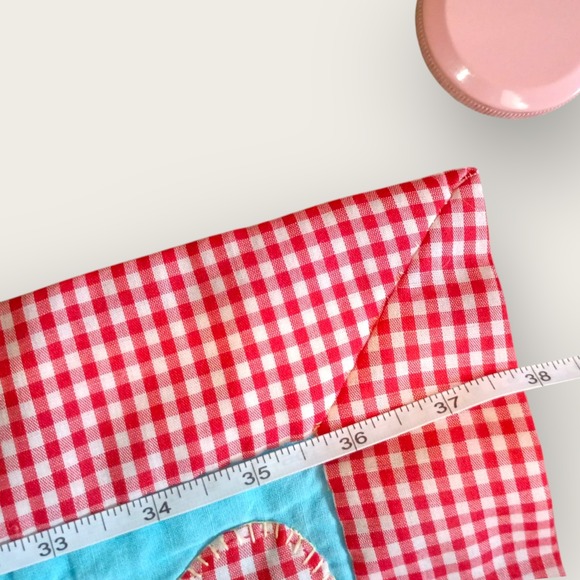 Handmade Baby Blanket Quilt Hearts Blocks‎ Red Blue Cotton Handstitched Child - Picture 5 of 7